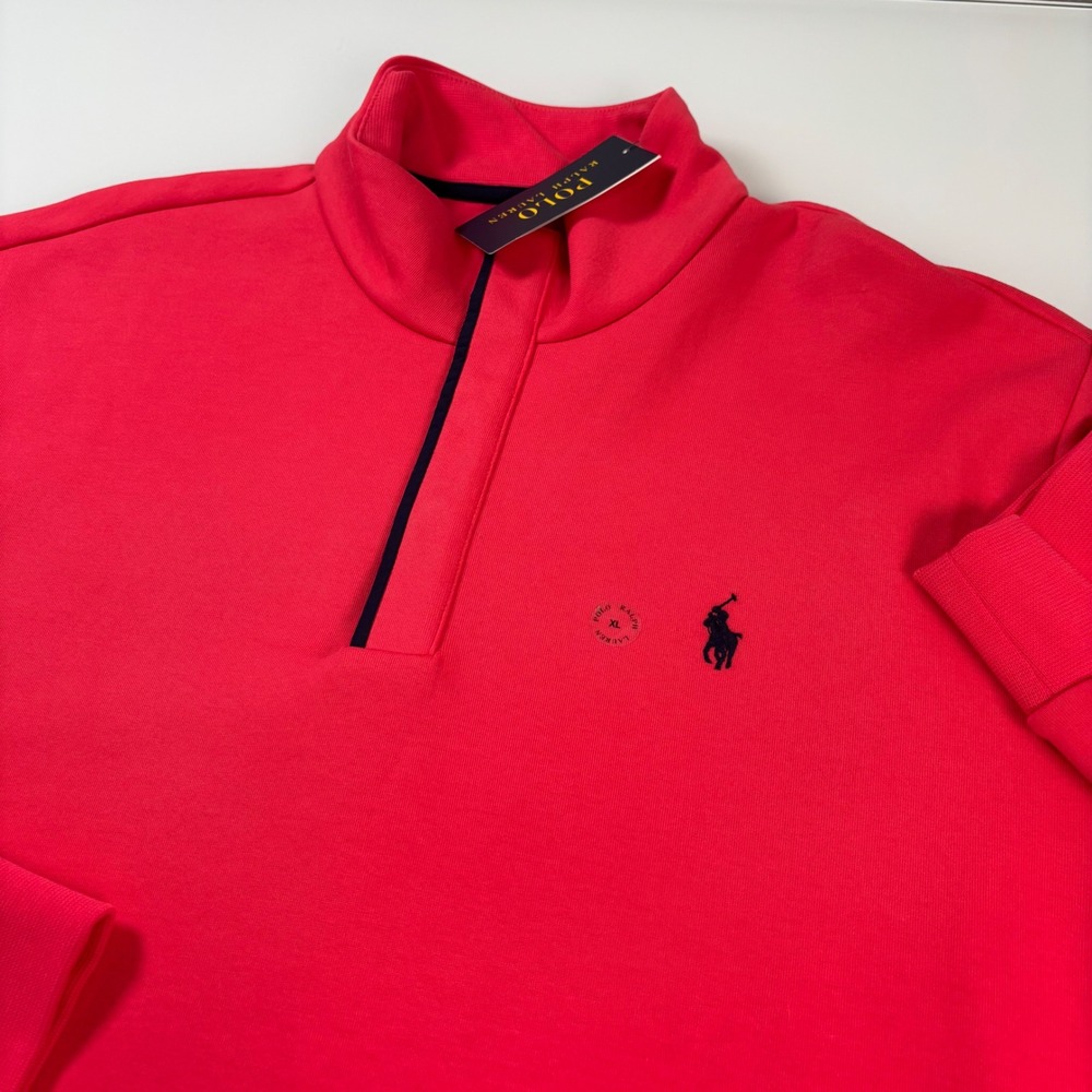 Polo Ralph Lauren Mens XL Red Snap Mock Neck Sweatshirt NEW Long Sleeve Pullover
